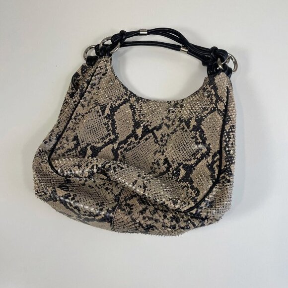 Emporio Armani Womens Calfskin Leather Python Handbag L with Coin Purse Wallet - Picture 2 of 11